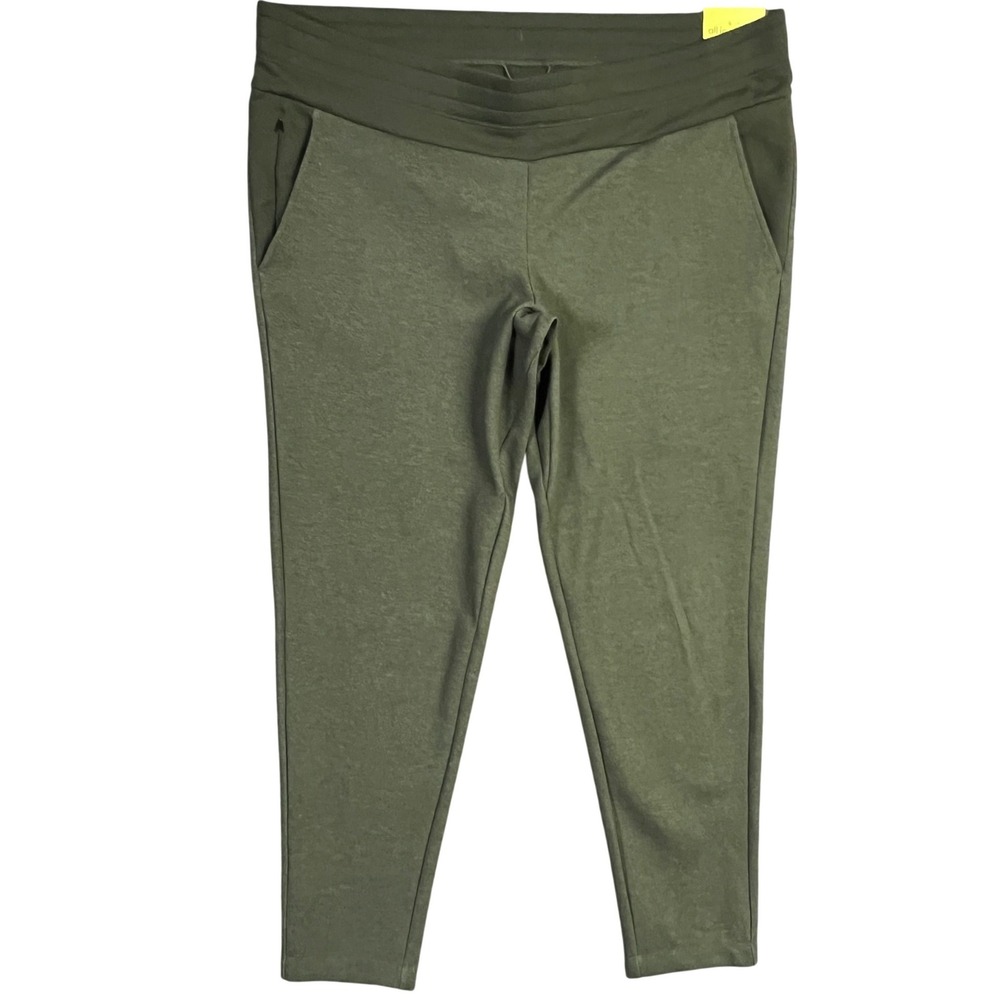 All in Motion Joggers Women XL Olive Green Tapered Athletic Pants Zip Pocket New